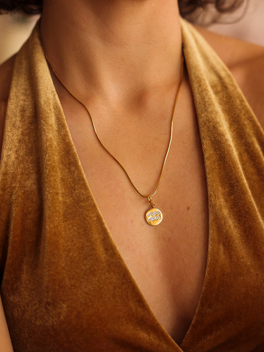 Twinkling Zodiac Ketten-Charm - Aquarius