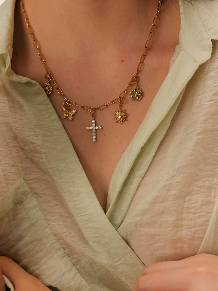 Floral Butterfly Ketten-Charm