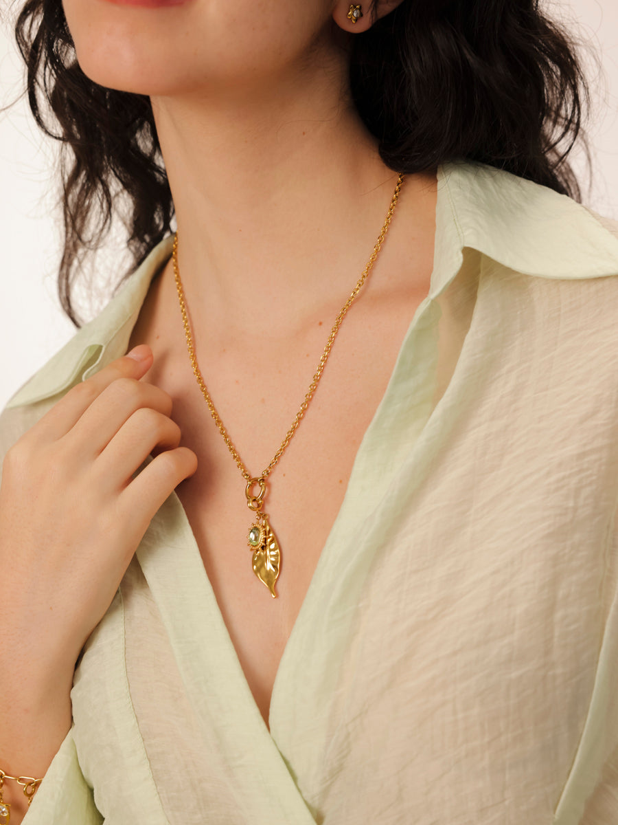 Elegant Leaf Ketten-Charm
