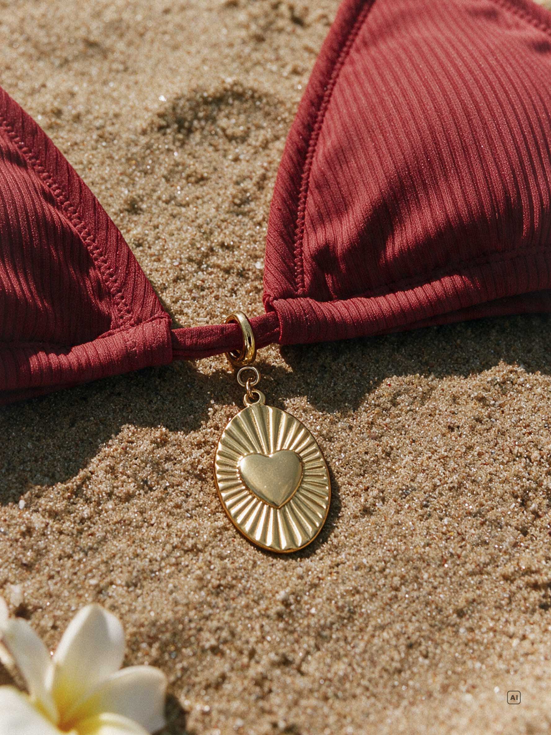 Sunburst Heart Ketten-Charm