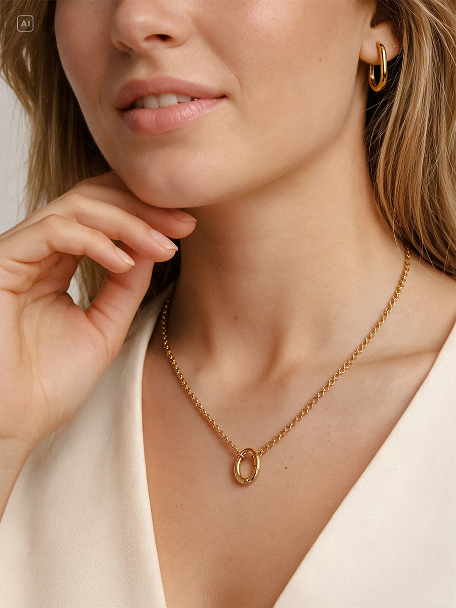 Crush Link Clasp Oval