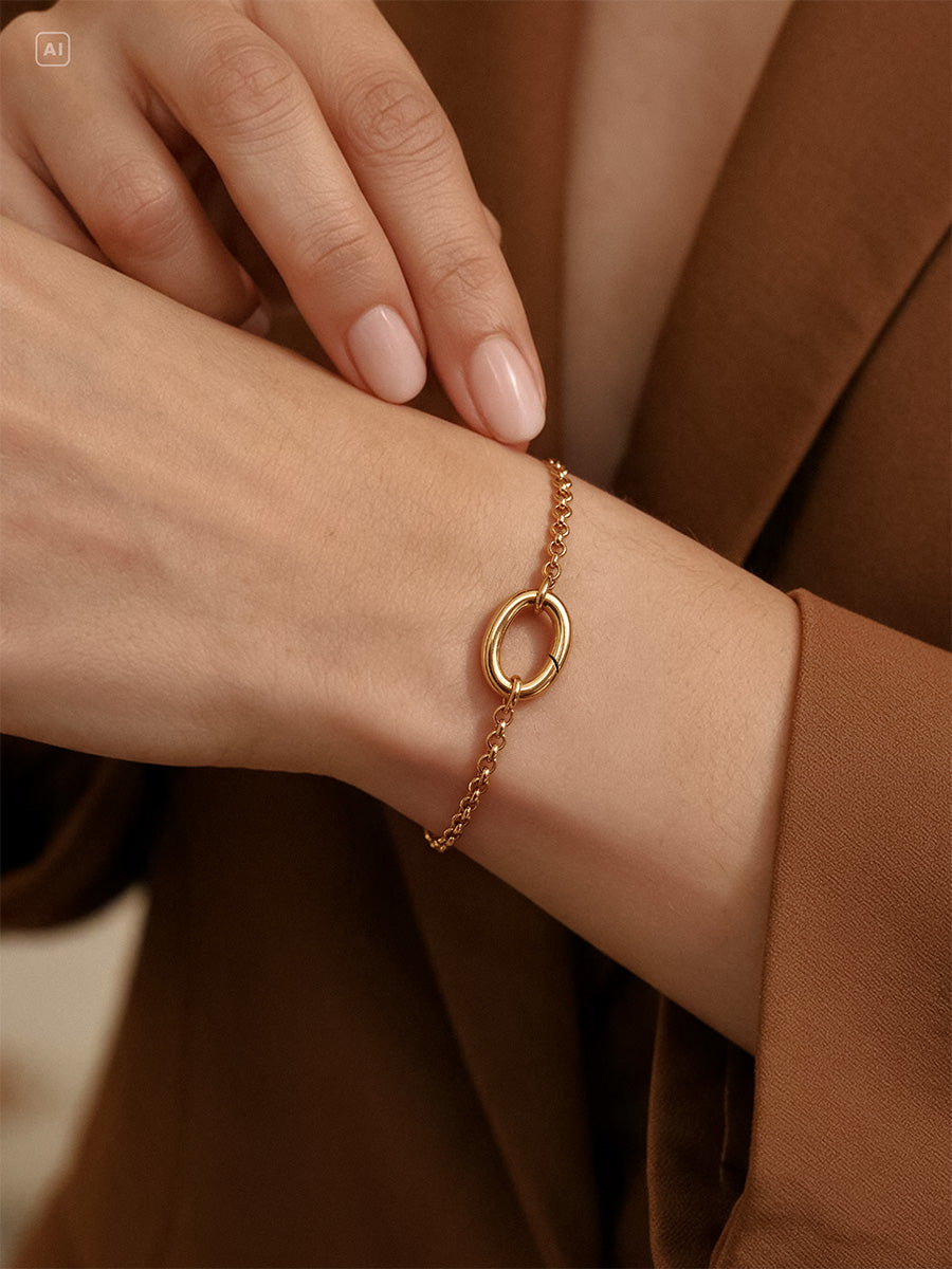 Crush Link Clasp Oval