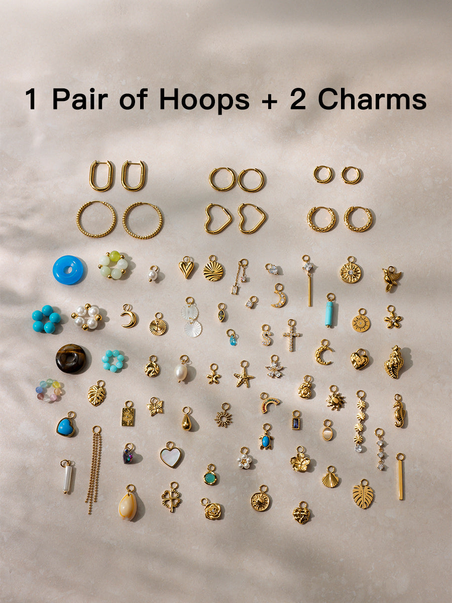 Classic Hoops & Ohrring-Charms Bundle