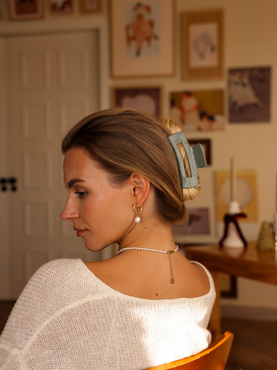 Modern Style Haarklammer Grey-green