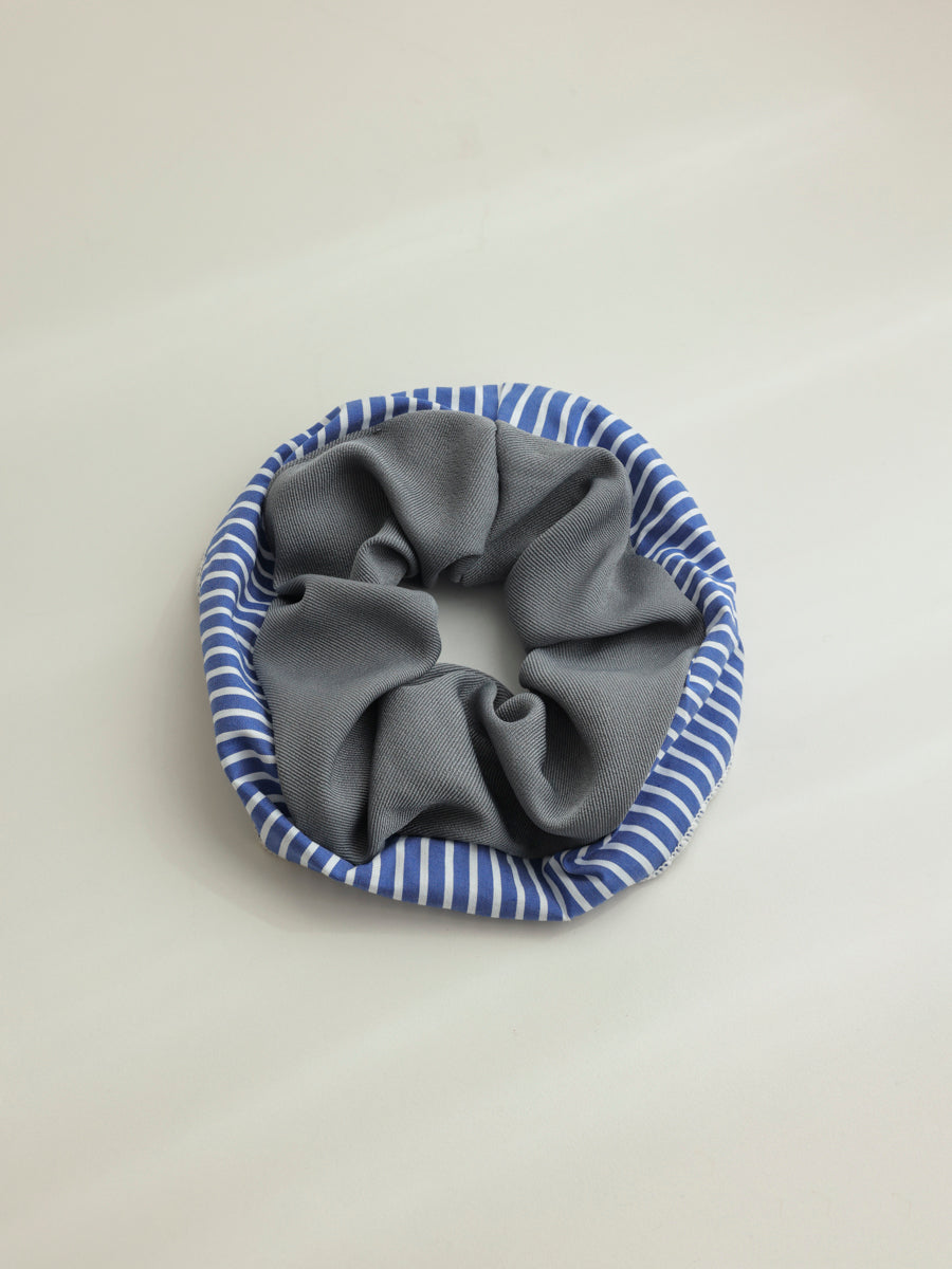 Serene Stripes Navy-striped Scrunchie