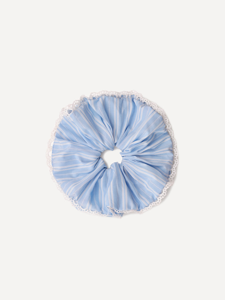Lace Breeze Navy-striped Scrunchie