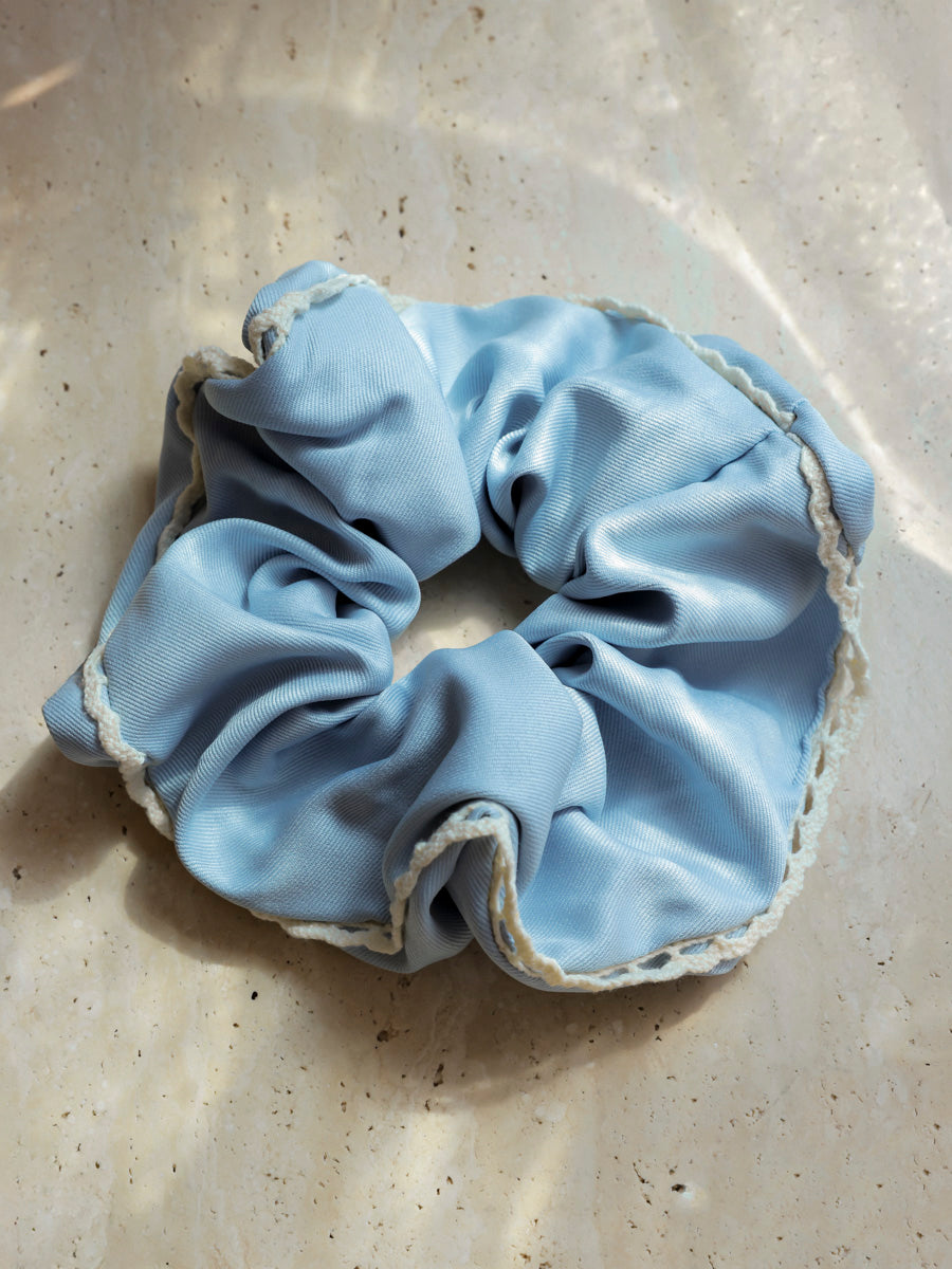 Lace Breeze Blue Scrunchie