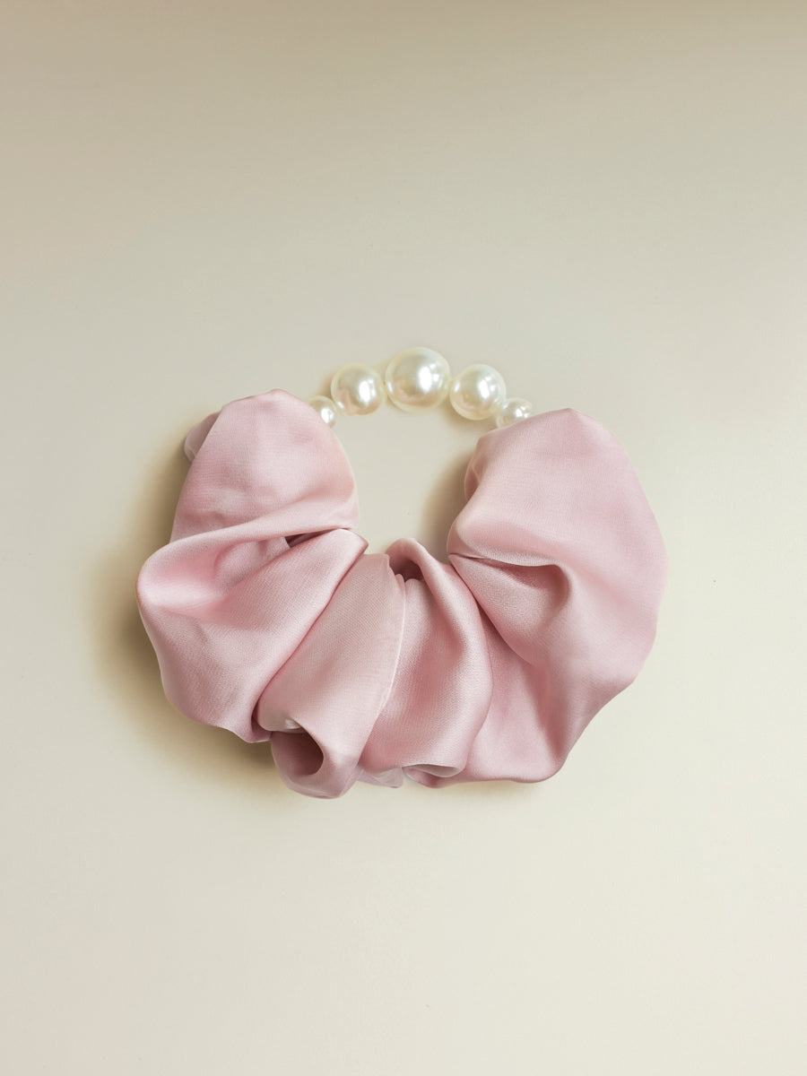Pearl Elegance Pink Scrunchie