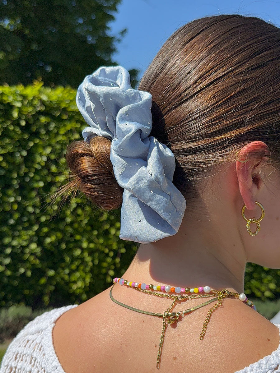 Sparkling Joy Blue Scrunchie