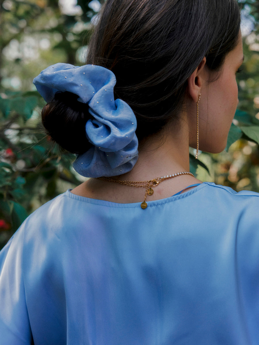 Sparkling Joy Blue Scrunchie