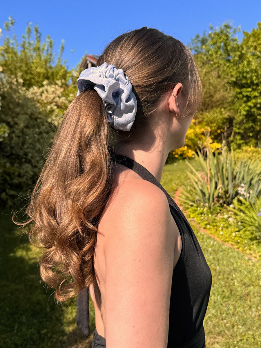 Sparkling Joy Blue Scrunchie