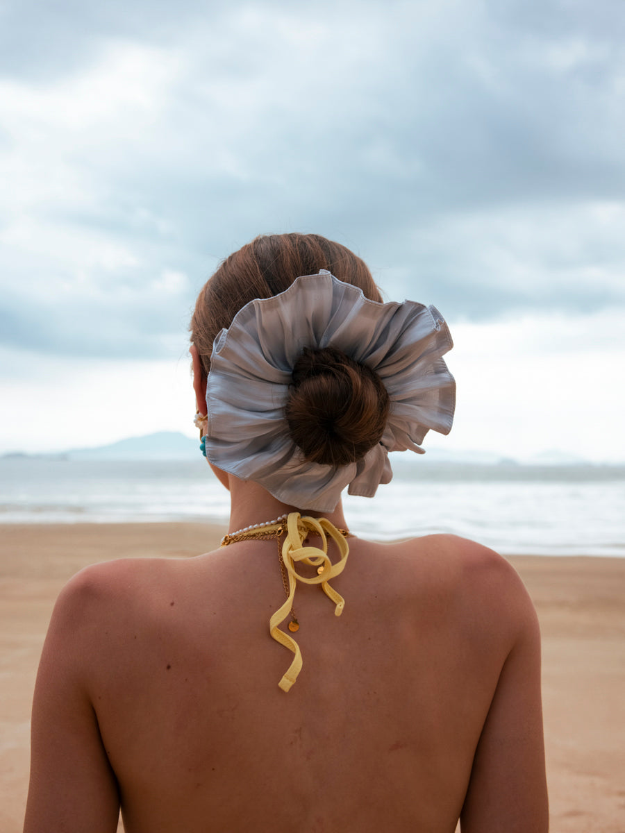 Delicate Wave Light Grey Scrunchie