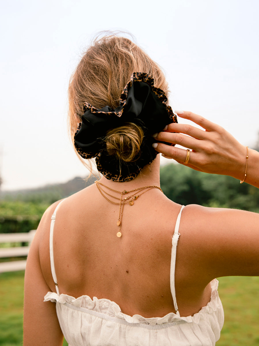 Chic Charm Leopard Scrunchie