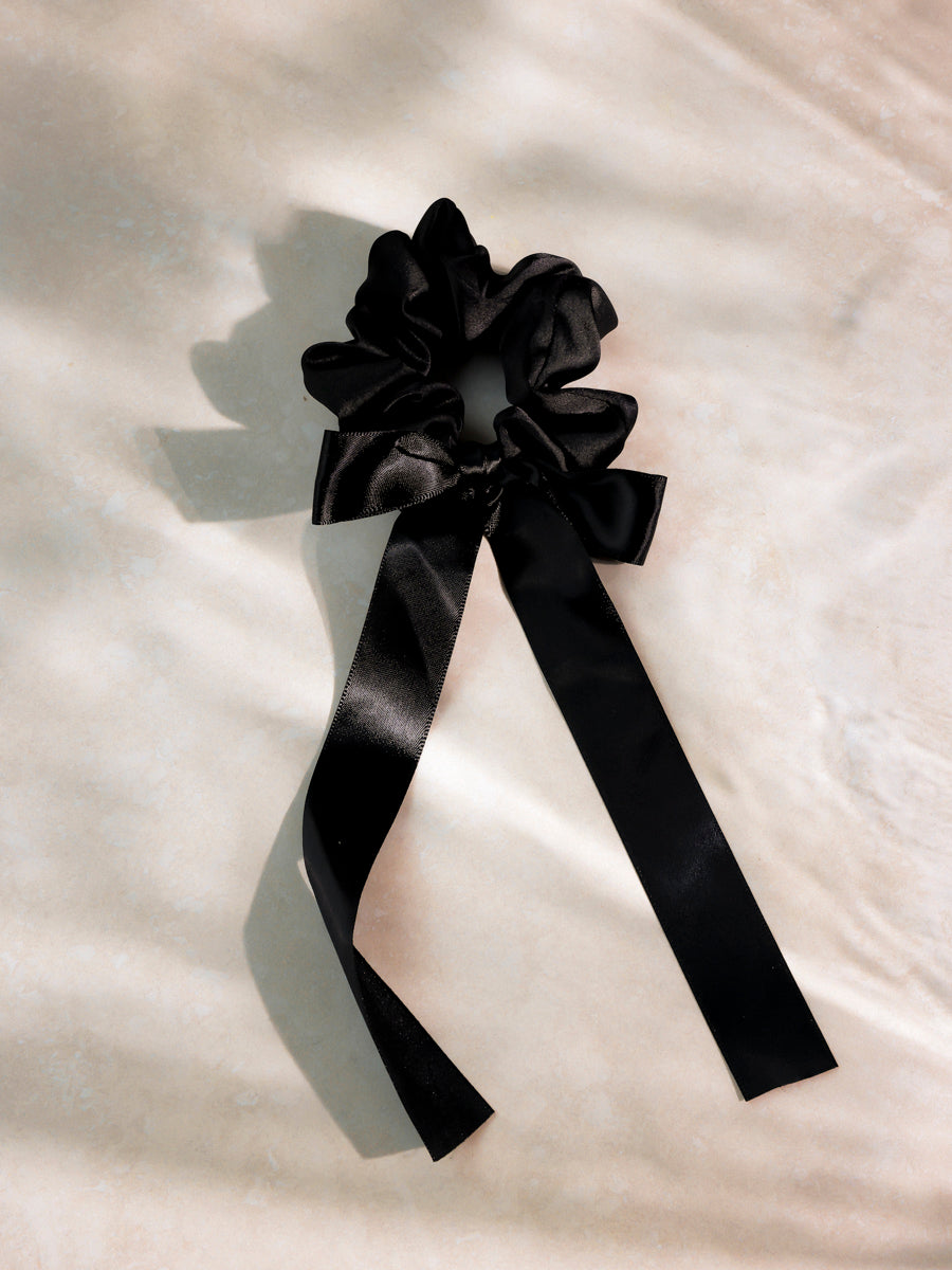 Ribbon Glow Black Scrunchie