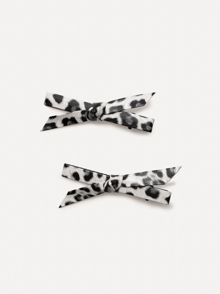 Trendy Charm White Leopard Set Hairpin
