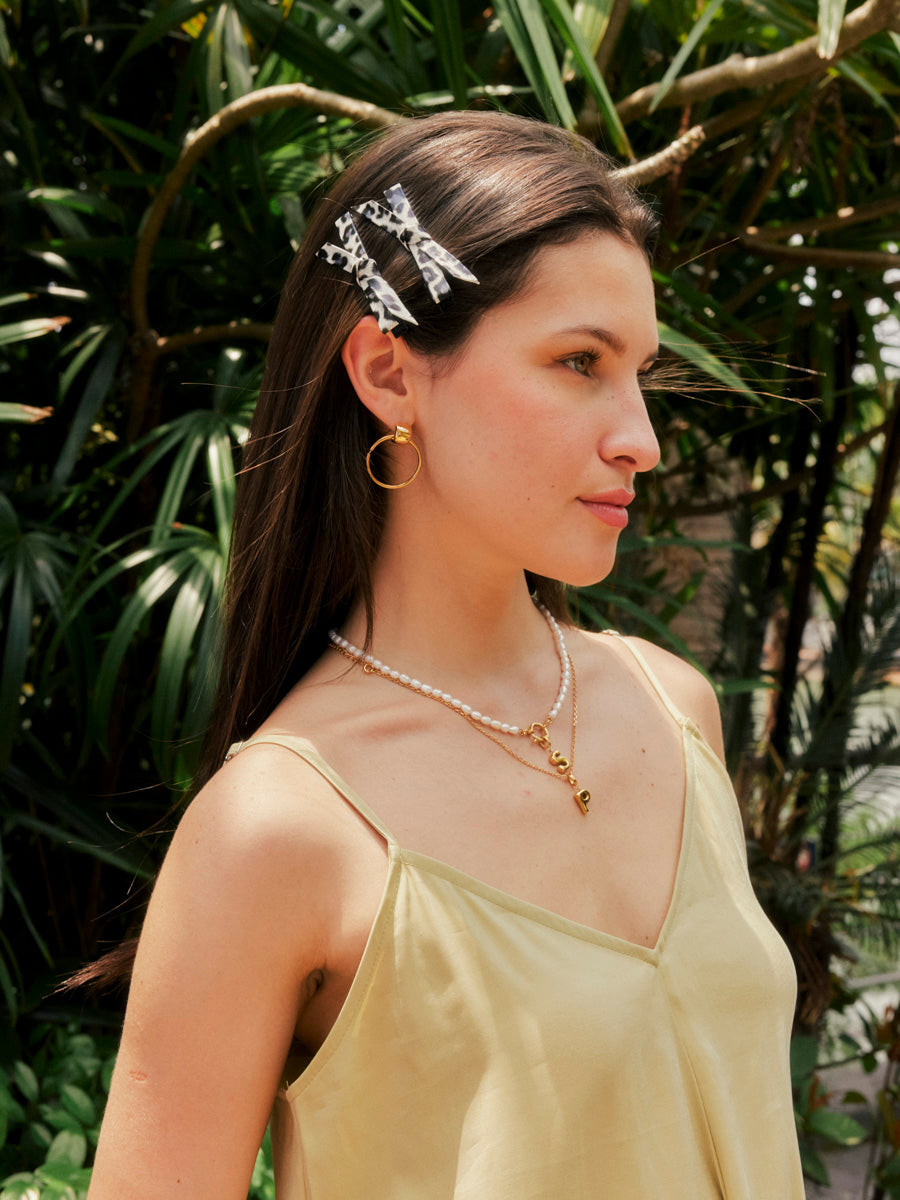 Trendy Charm White Leopard Set Hairpin