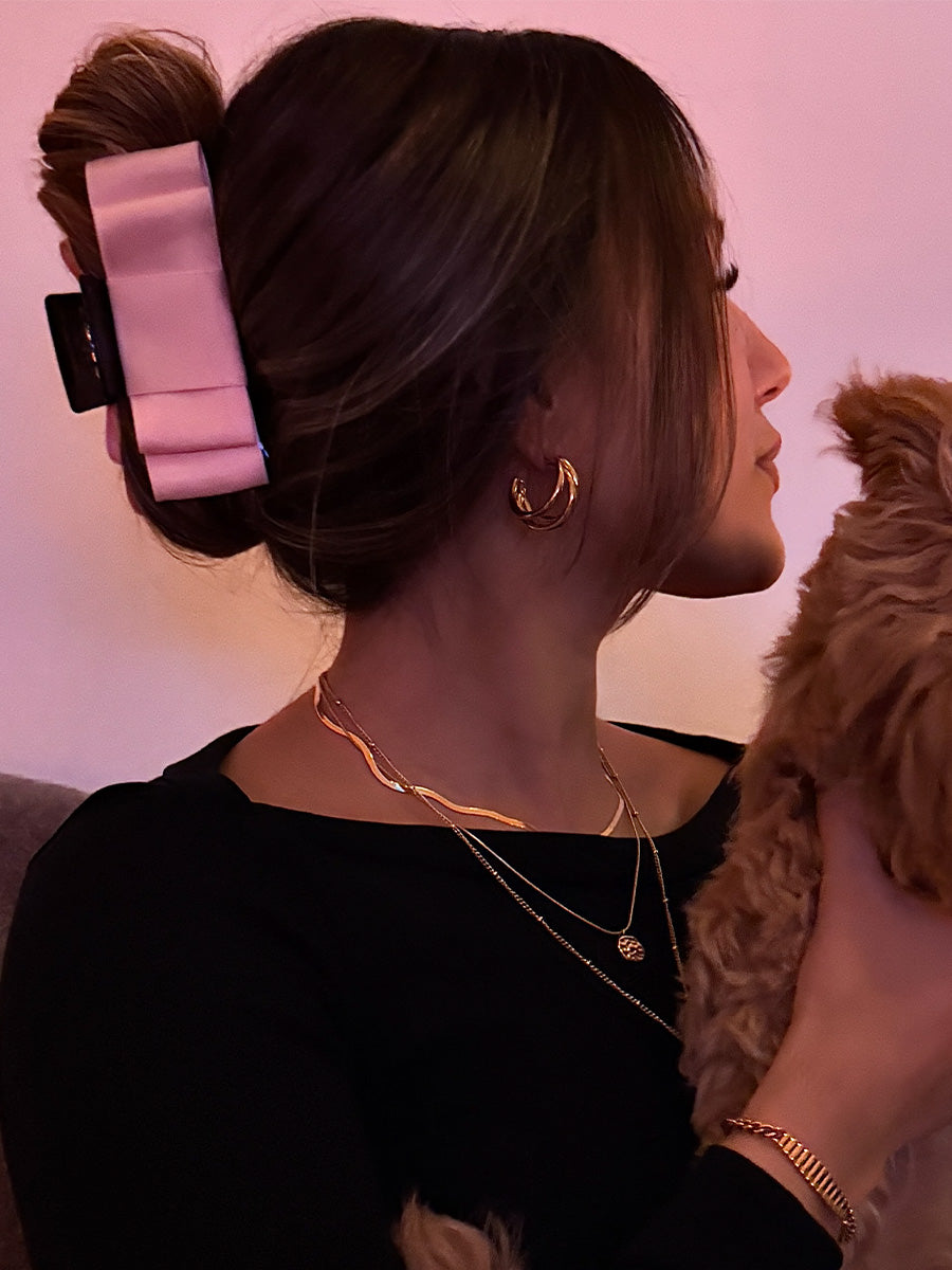 Grace Bow Pink Hair Clip