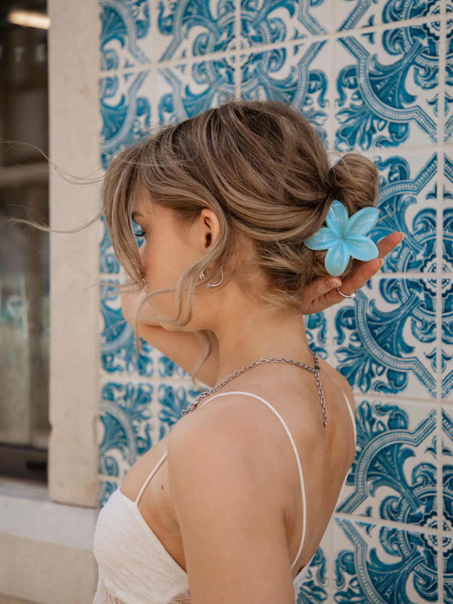 Floral Bliss Haarklammer Cream Blue