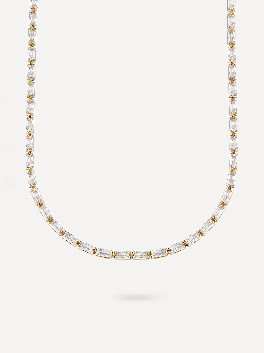 Rectangle Shining Kette Gold