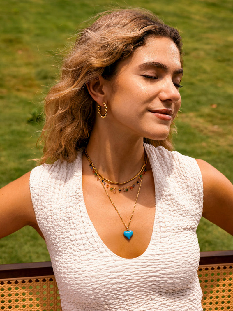 Ocean Love Kette mit Herz-Anhänger
