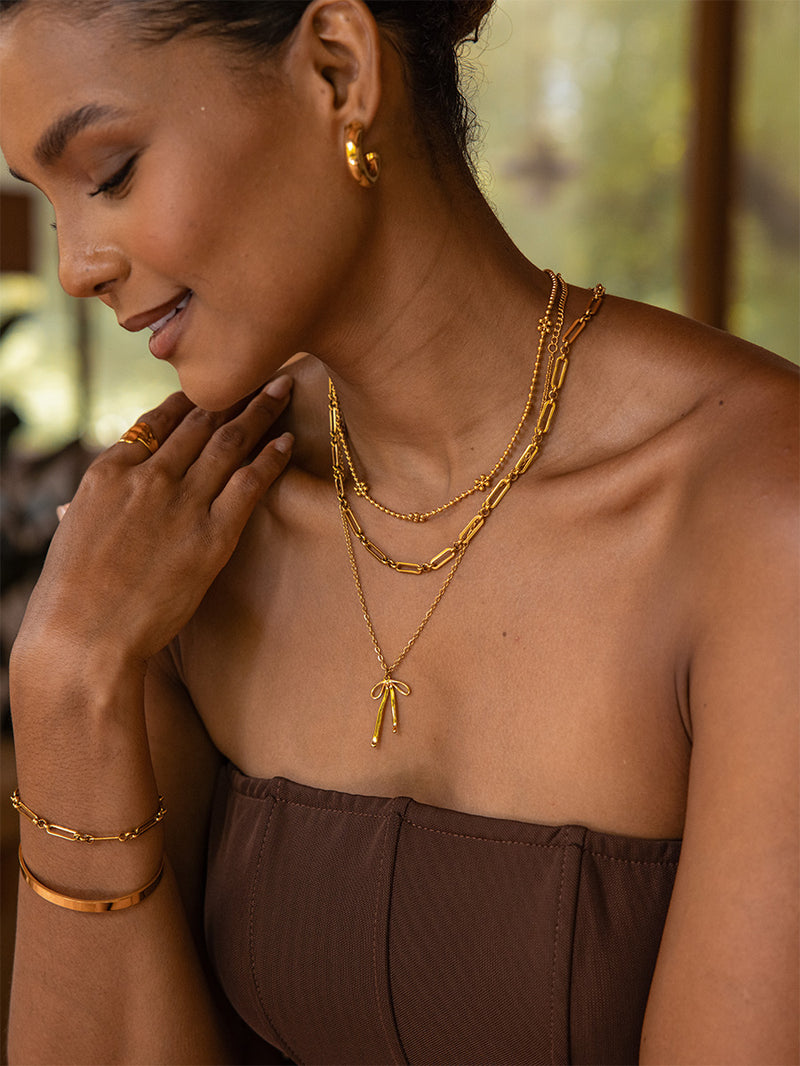 Elegant Bow Kette mit Schleifen-Anhänger