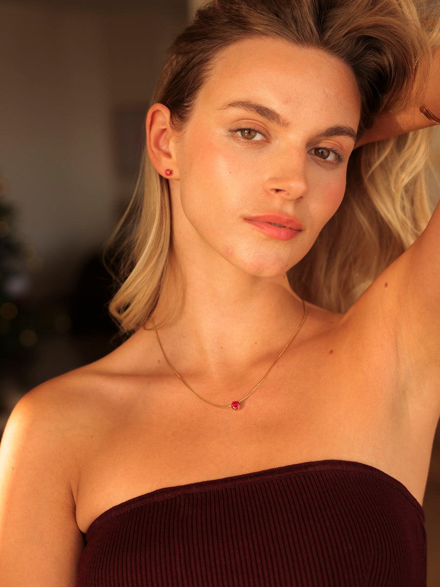 Crystal Delight Dark Red Kette