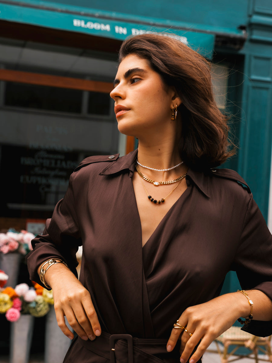 Modern Tiger's Eye Kette