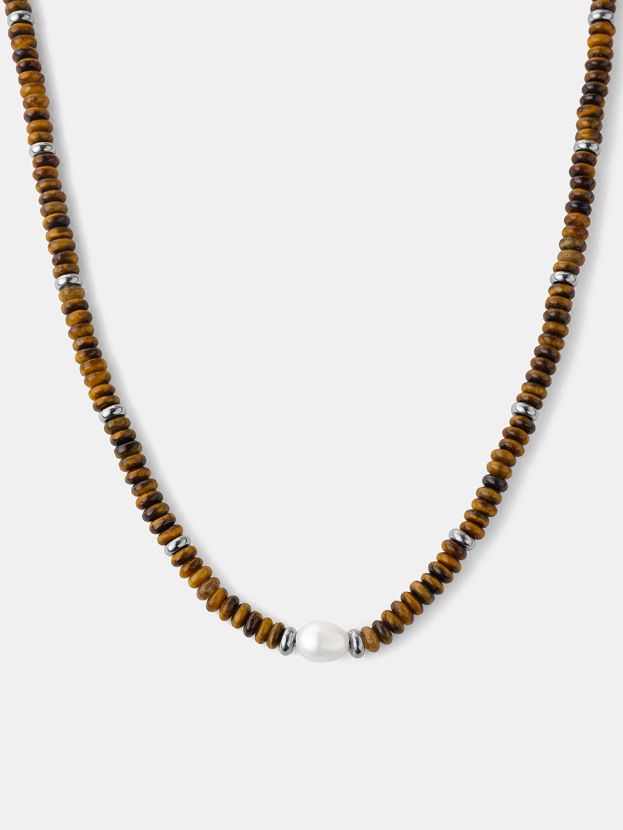 Pearl Dawn Tiger's Eye Kette