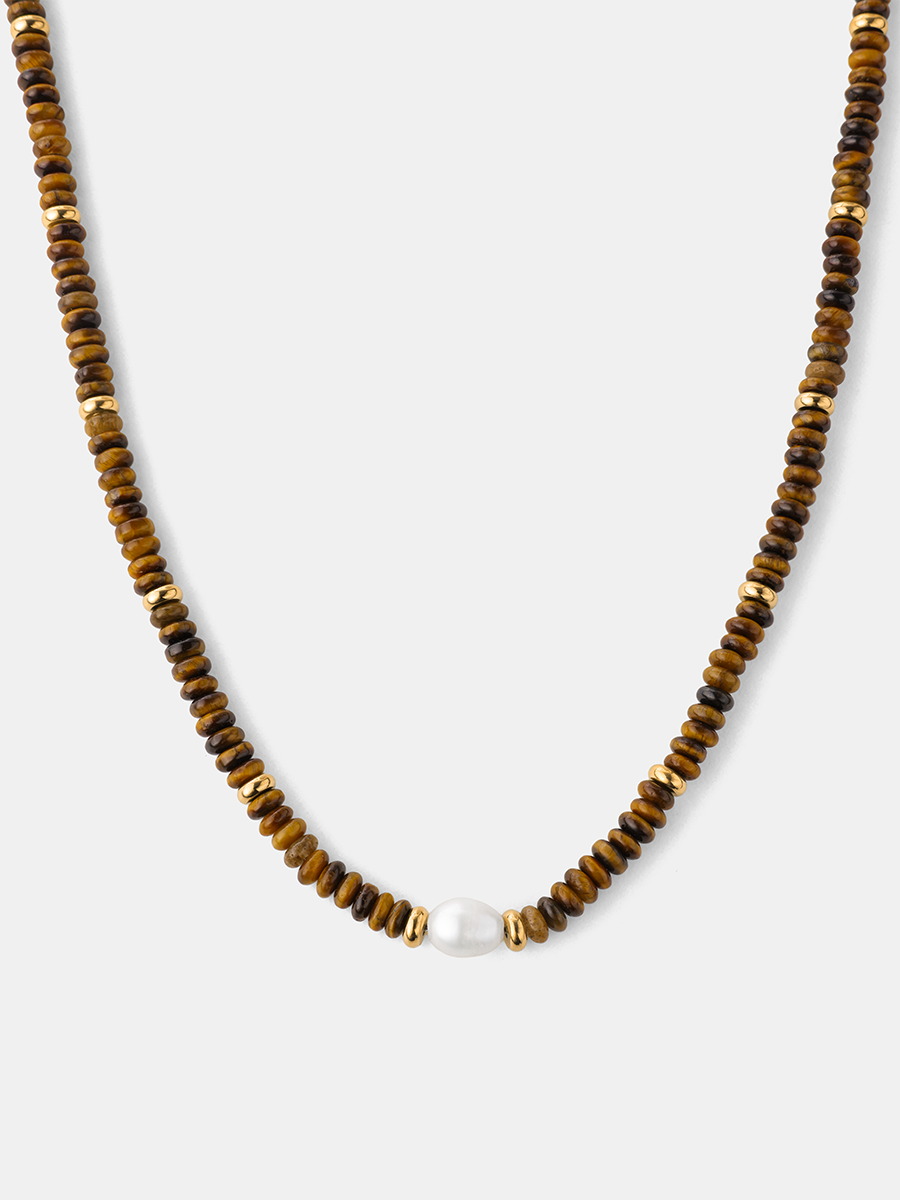 Pearl Dawn Tiger's Eye Kette