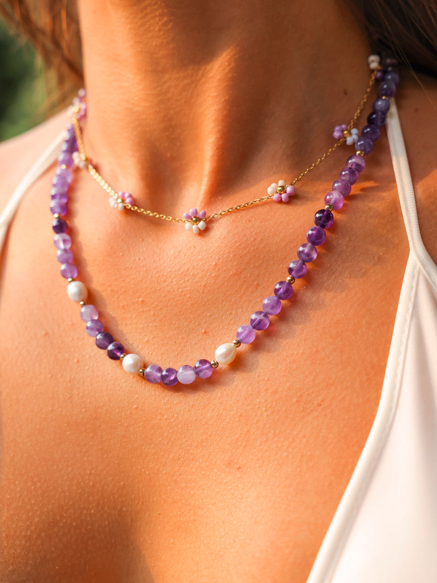 Dawn Pearl Purple Kette ICRUSH