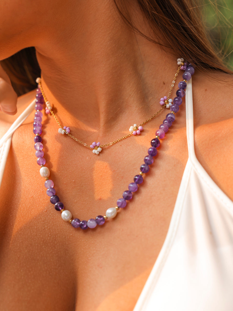 Dawn Pearl Purple Kette ICRUSH