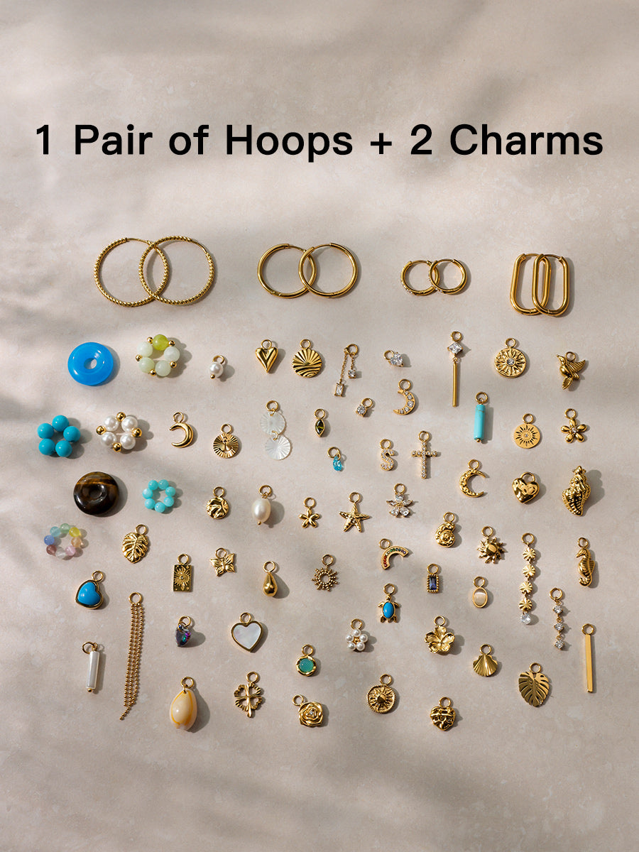 Large Hoops & Ohrring-Charms Bundle