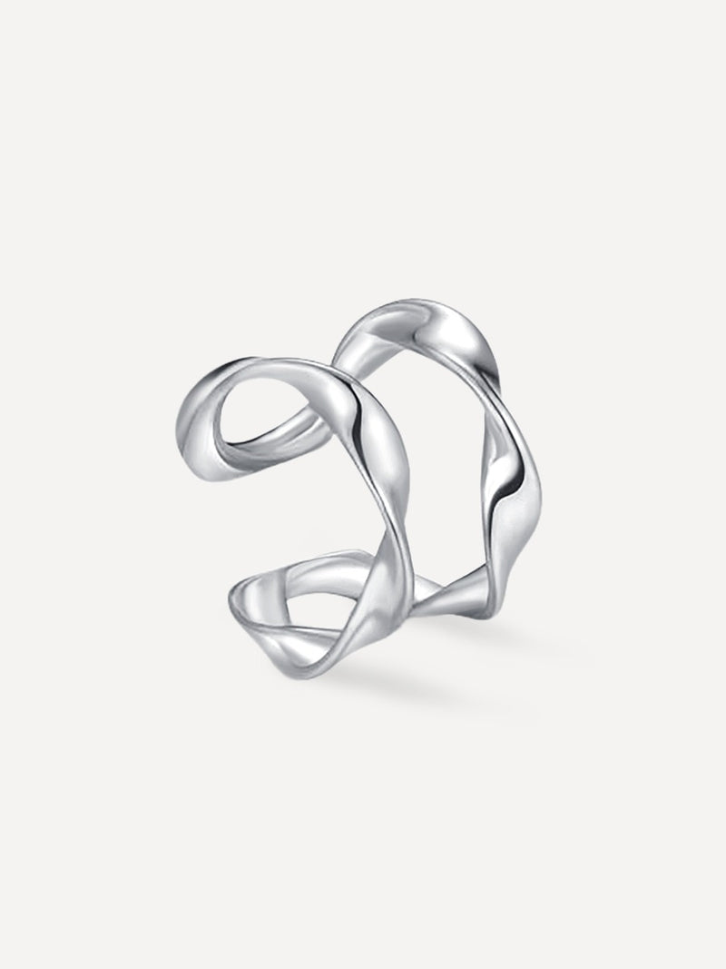 Silberner Mobius Earcuff von ICRUSH ohne Ohrloch