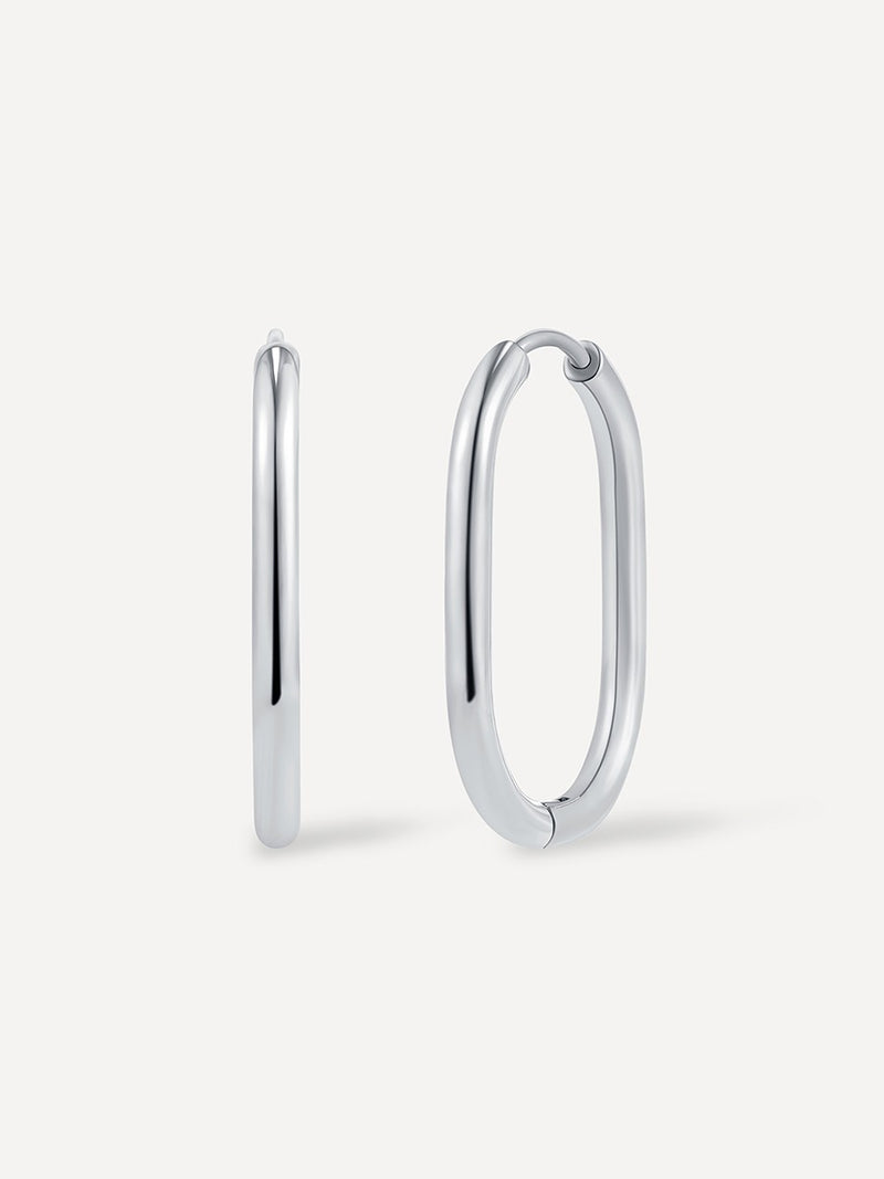 Graceful Oval Ohrringe in Silber von ICRUSH