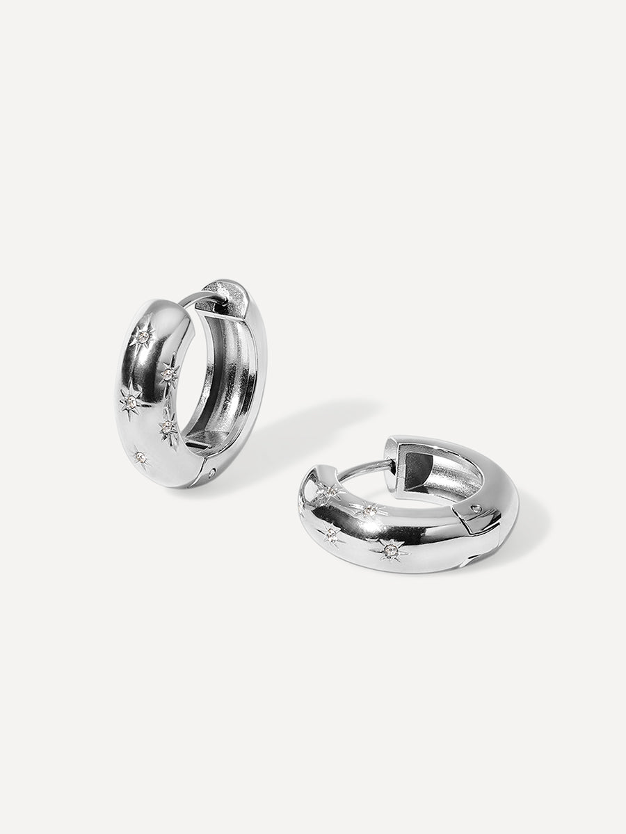 Galaxy Hoop Ohrringe Silber