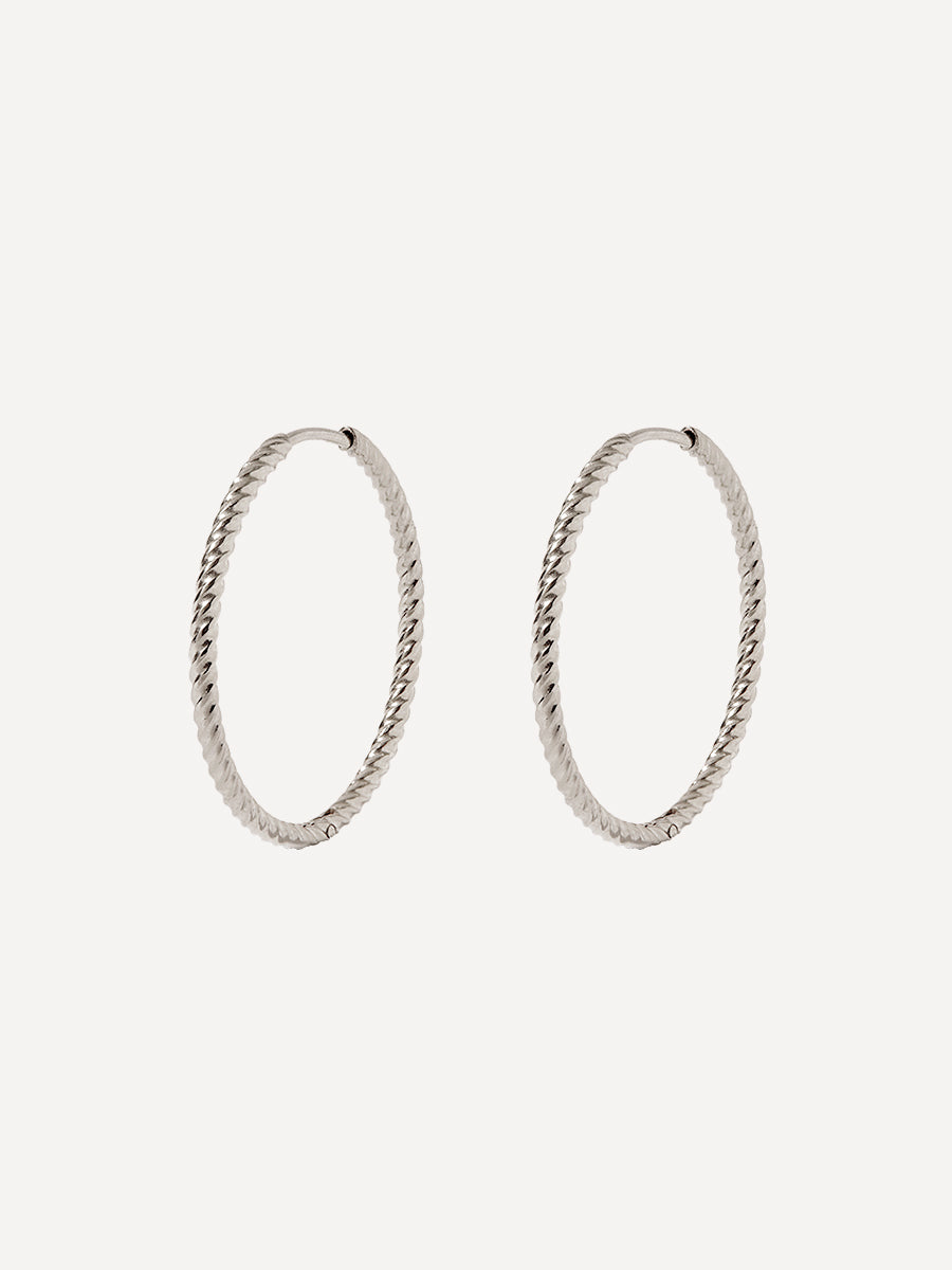 30mm Modern Twist Ohrringe Silber