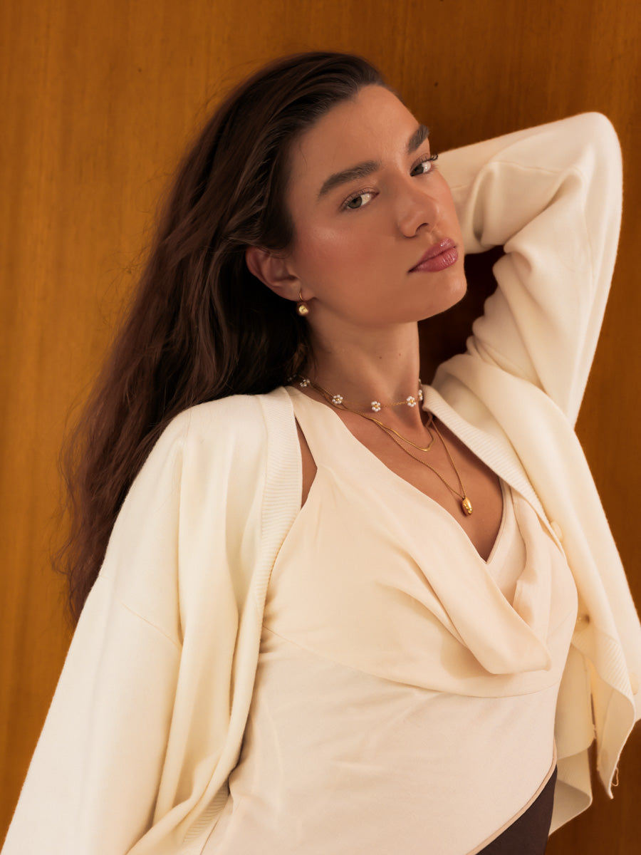 Sway Pearl Coffee Ohrringe