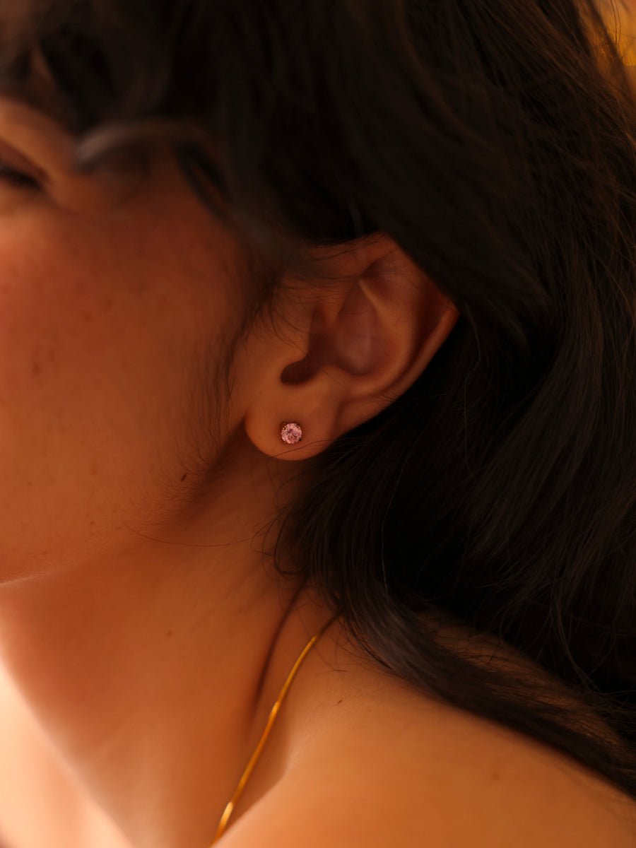 Crystal Delight Pink Small Stub-Ohrringe