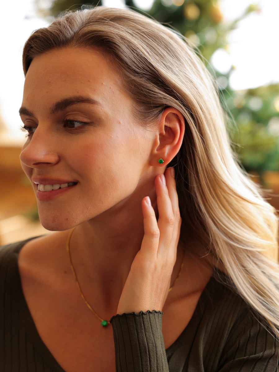 Crystal Delight Green Small Stub-Ohrringe