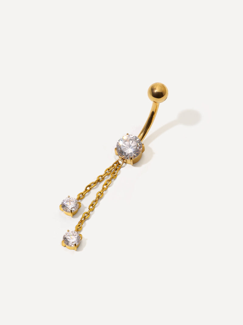 Sparkling Flow Titanium Belly Button Piercings