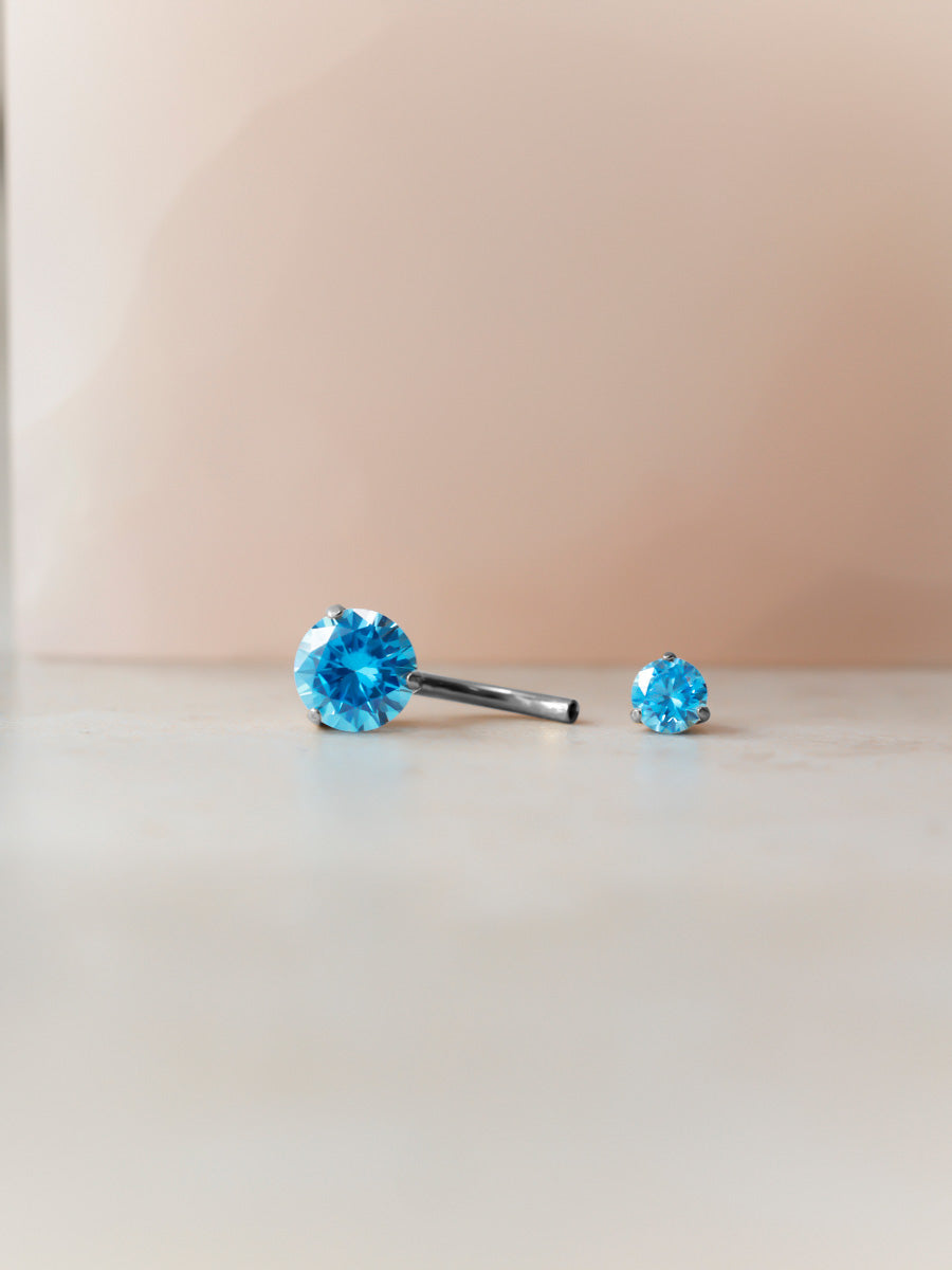 Serene Glow Azure Titanium Belly Button Piercings