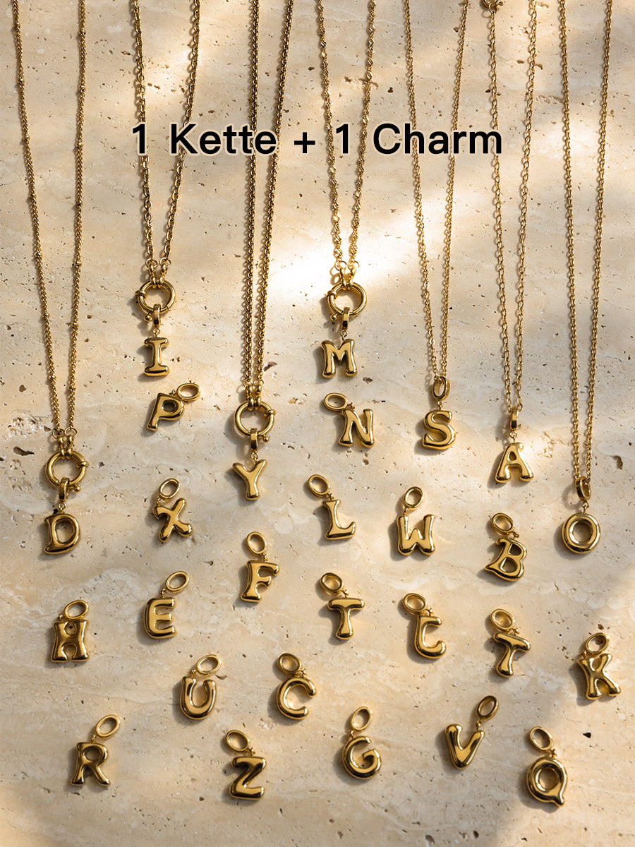 Puffy Letter Ketten-Charms Bundle