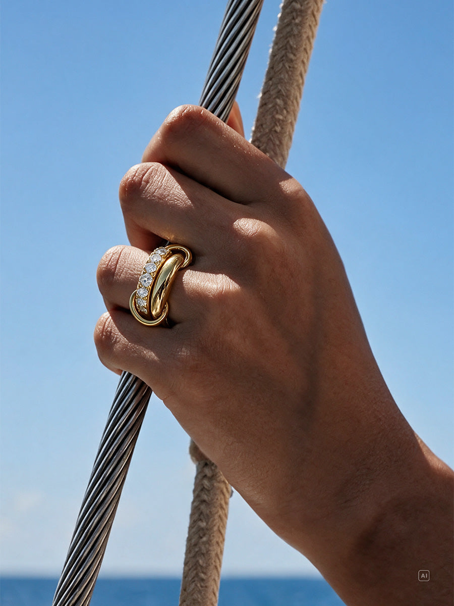 Diamond Intertwined Ring