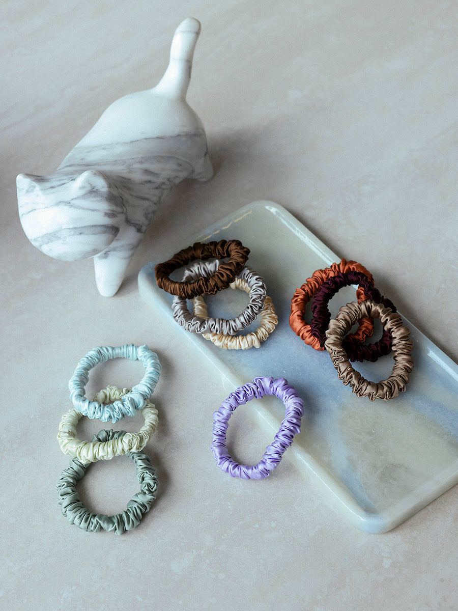 Serene Pure Silk Scrunchie Light Brown