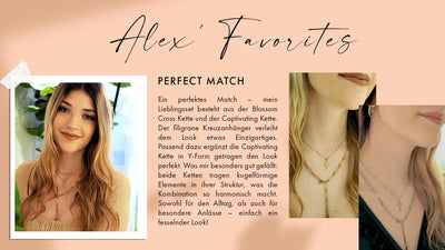 Alex trägt Blossom Cross Kette