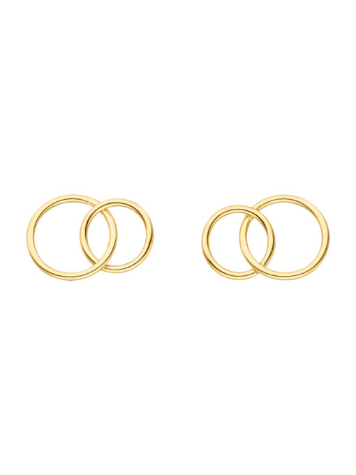 Round and Round Stud Earrings Gold ICRUSH Gold/Silver/Rose Gold