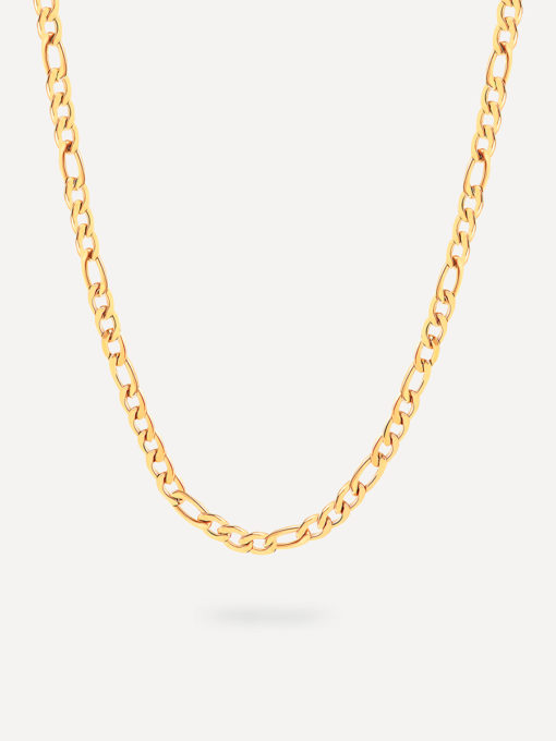 Figaro Steel Chain ICRUSH Gold/Silver/Rose Gold