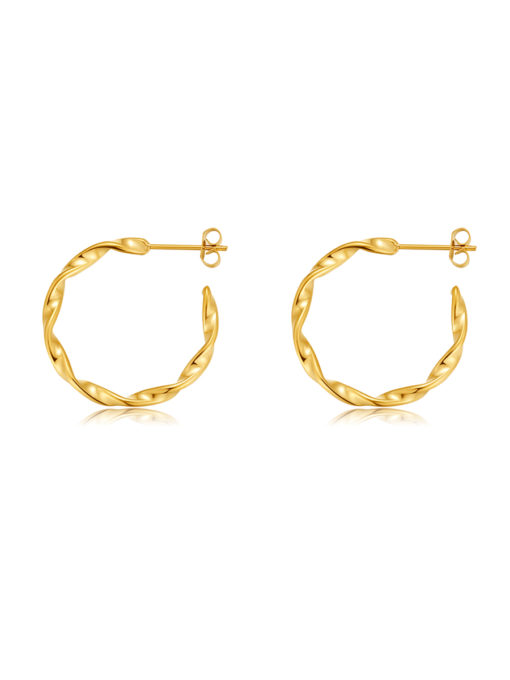 Twisted Hoop Ohrringe ICRUSH Gold/Silver/Rosegold