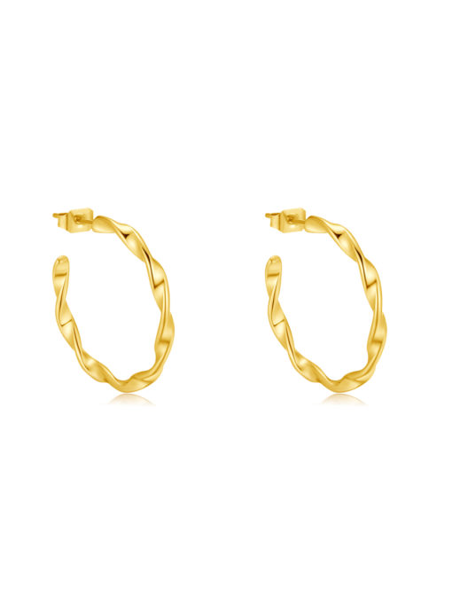 Twisted Hoop Ohrringe ICRUSH Gold/Silver/Rosegold