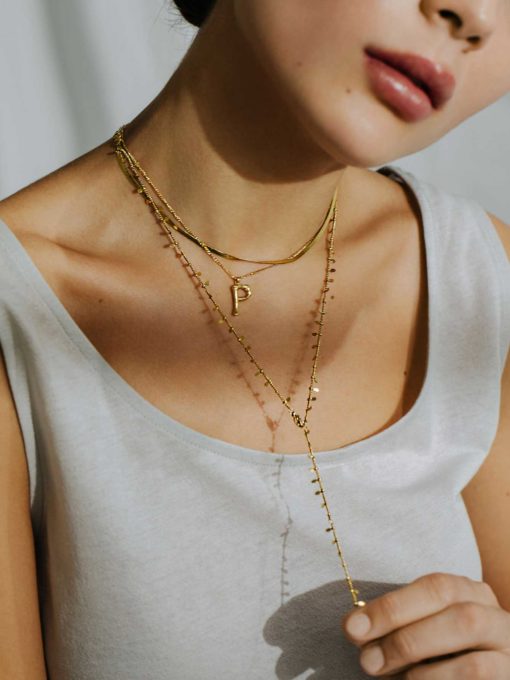Wild Leaves Chain Long ICRUSH Gold/Silver/Rose Gold